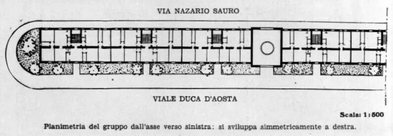 La planimetria originale delle case CLAM a Forlì, Immagine tratta dal volume “Le case per le masse e l’ideologia fascista”.